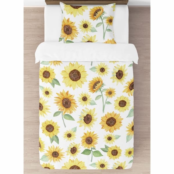 Shop Sweet Jojo Designs Yellow Green White Boho Floral Sunflower