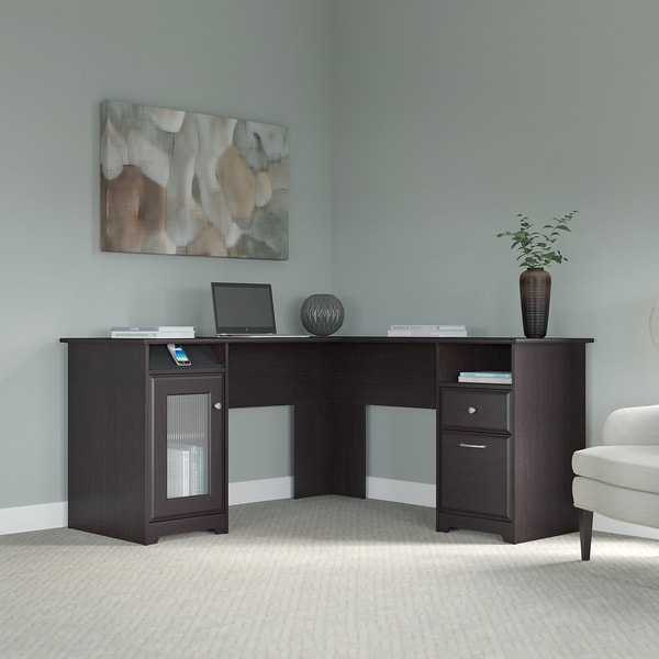 Copper Grove Burgas Espresso Oak 60W L-shaped Computer Desk
