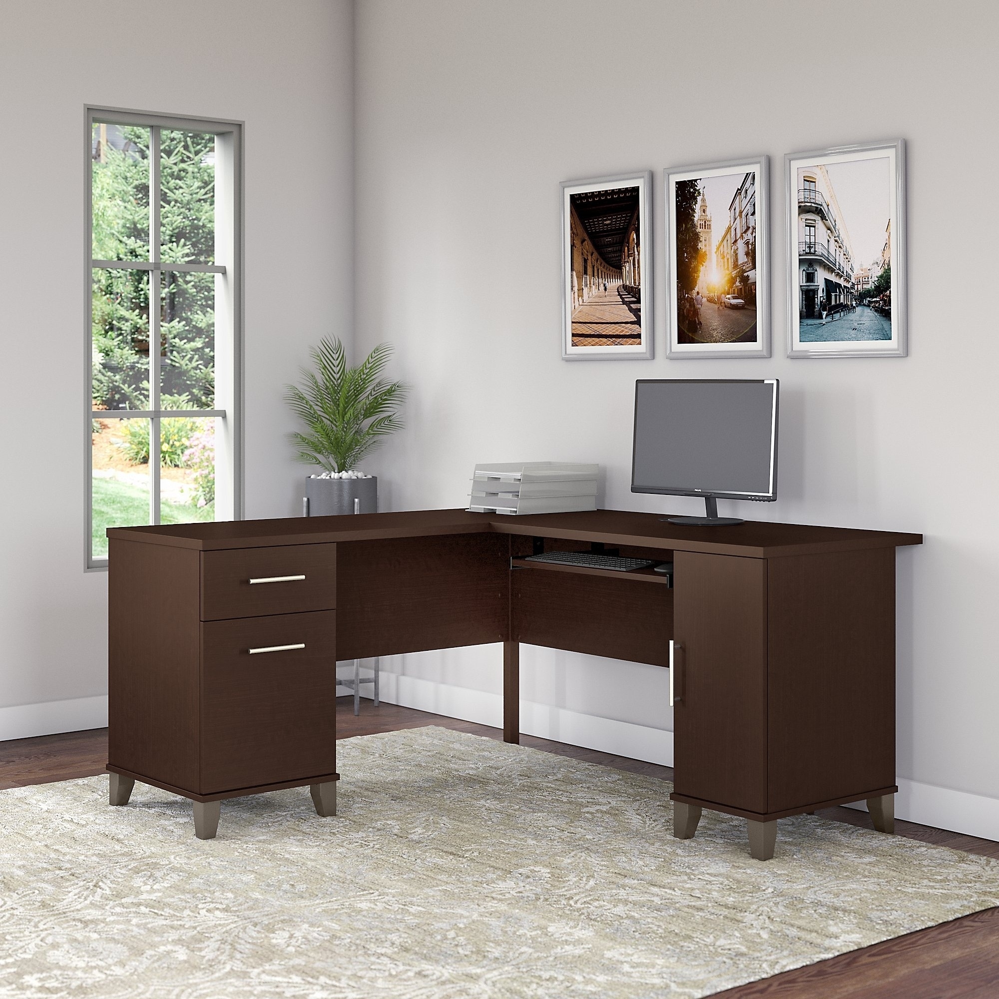 cherry desk l shaped