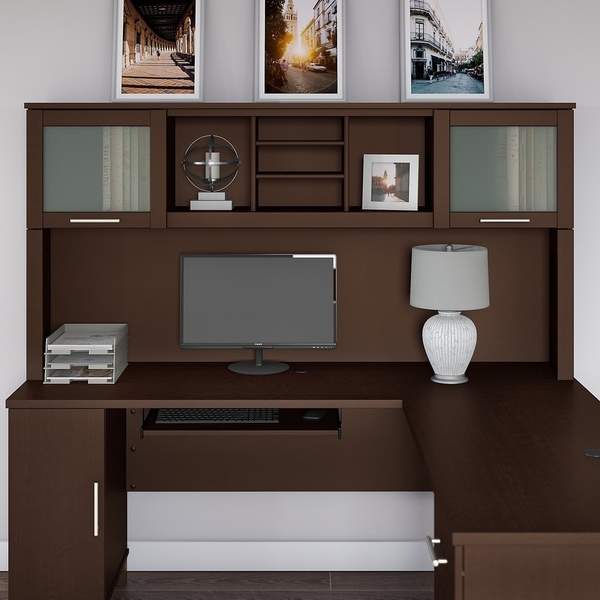 l shaped desk and hutch