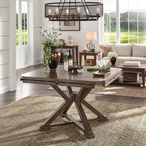 Garrison Espresso Convertible Dining Table with Lazy Susan by iNSPIRE Q Modern