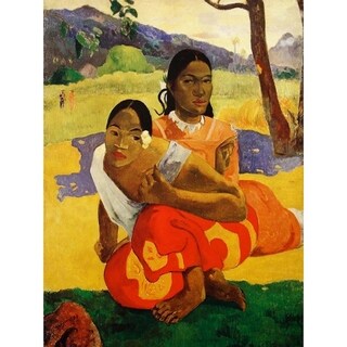 CANVAS Two Tahitian Women with Mangoes Deux Thaitiennes