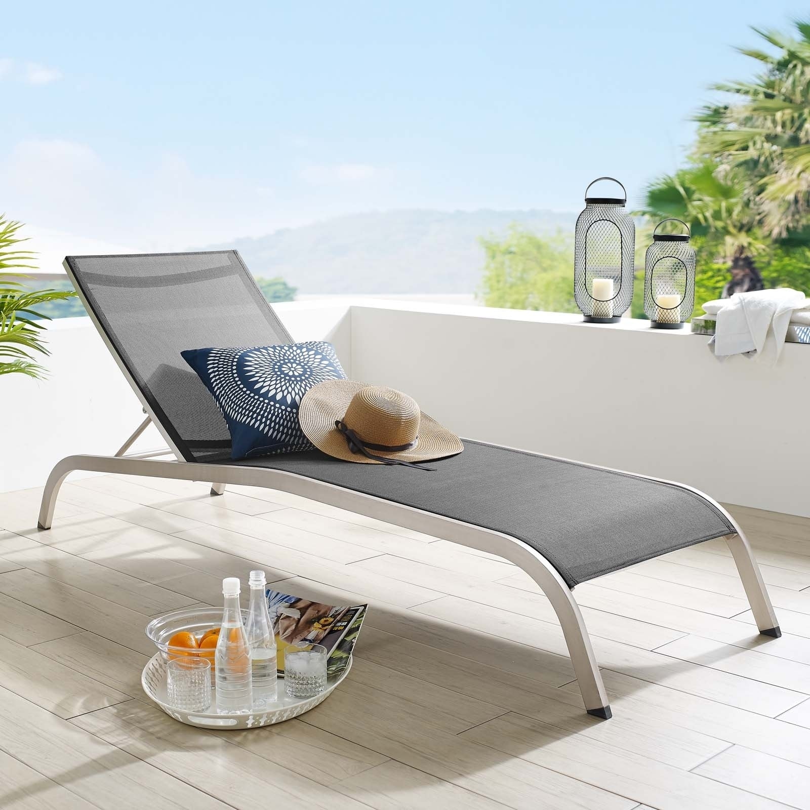 Savannah Outdoor Patio Mesh Chaise Outdoor Patio Lounge Chair Overstock 29168203