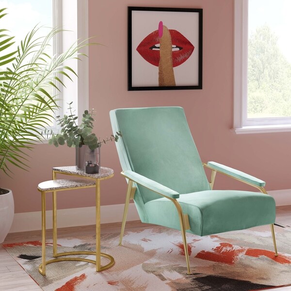Shop Abbey Mint Green Velvet Chair - Overstock - 29168219