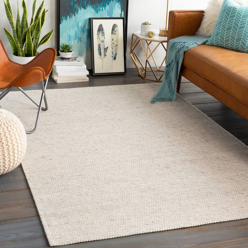 Bron Handwoven Solid Area Rug - 2' x 3' - Cream