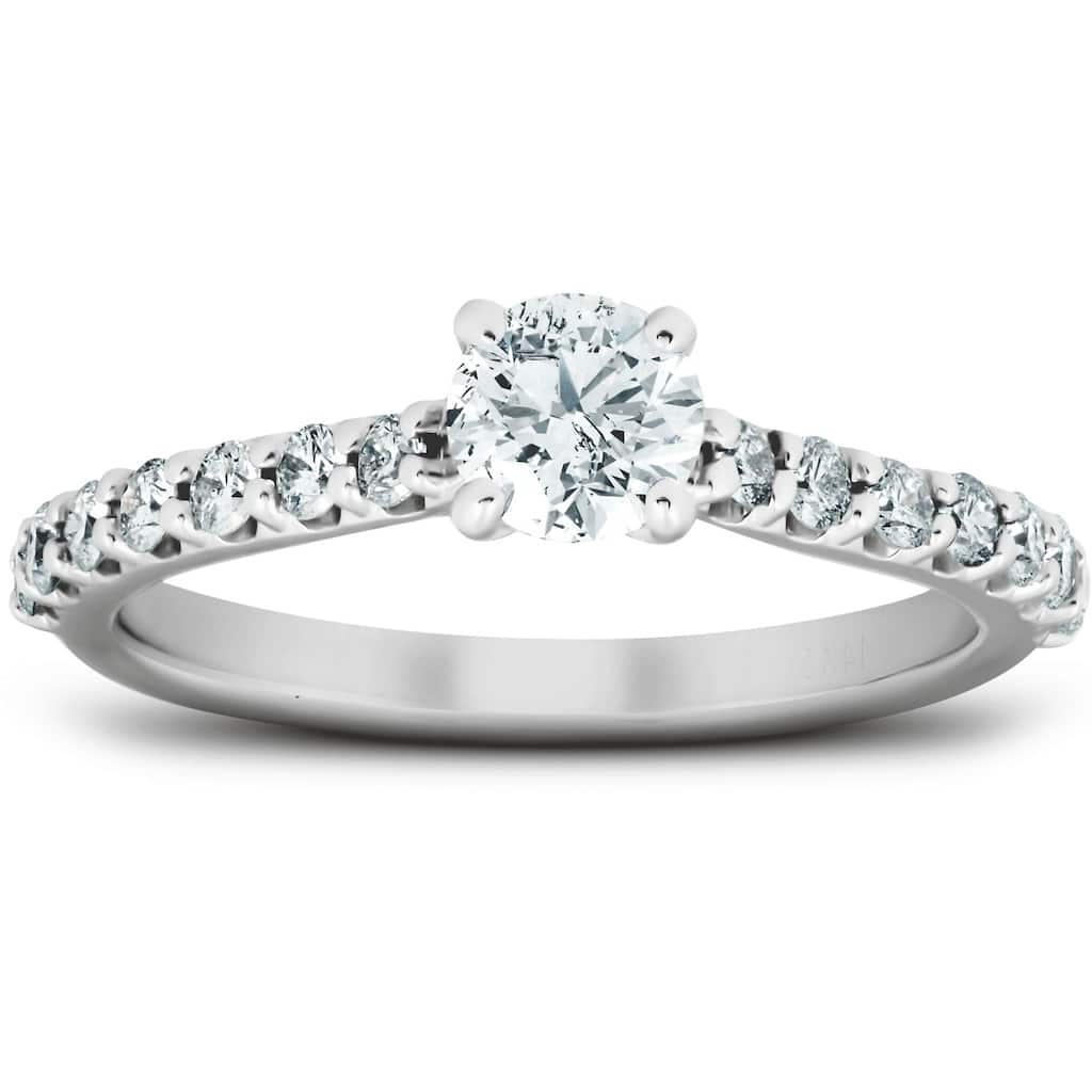 Bliss Diamond 1 Ct TDW Round Lab Created Diamond Classic Engagement Ring 14k White Gold