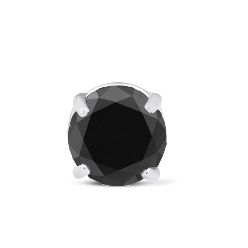 1/4 Ct Black Diamond Single Stud 14k White Gold