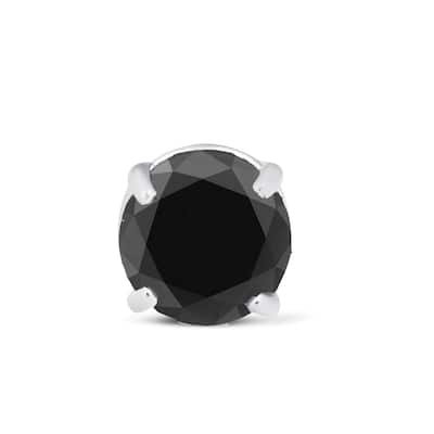 1/4 Ct Black Diamond Single Stud 14k White Gold