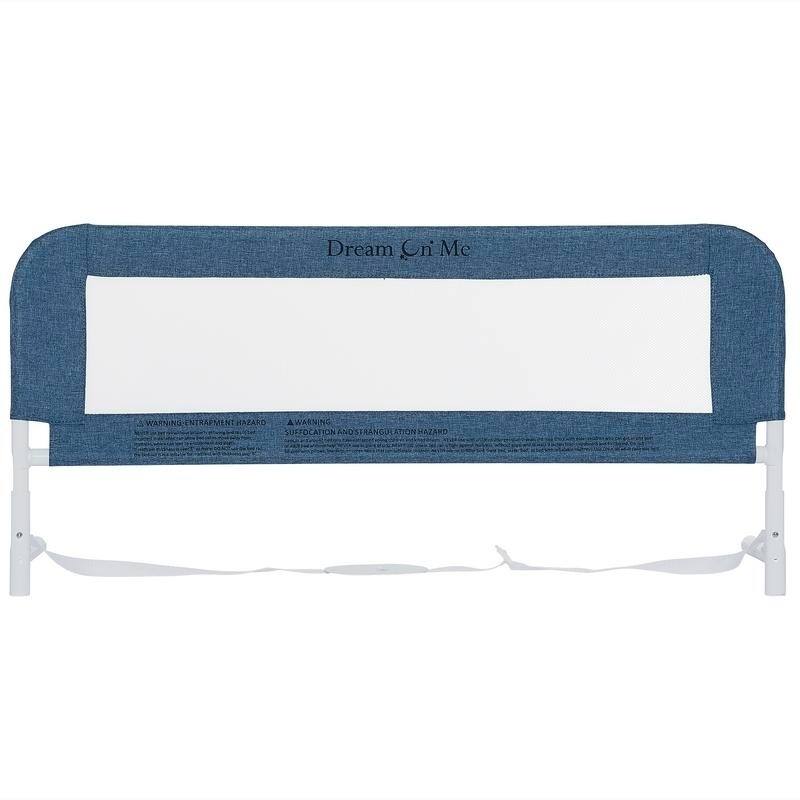 Dream On Me 3D Linen fabric and Mesh Security Bed Rail in Navy Size - Twin