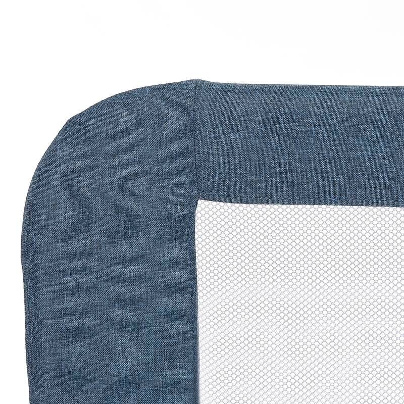 Dream On Me 3D Linen fabric and Mesh Security Bed Rail in Navy Size - Twin