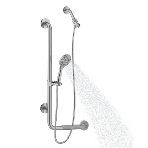 PULSE ShowerSpas ErgoSlideBar Left in Brushed Stainless
