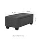 Adeco OF0047 48 Inches Long Storage Bench Ottoman, Dark Gray - Thumbnail 3
