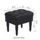 Adeco Ottoman Stool Seat Modern Mid -18 Inches Height (Night Black) - Thumbnail 1