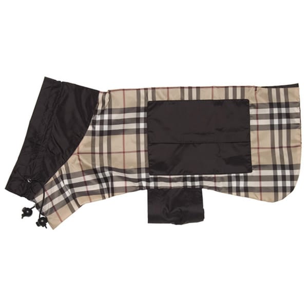 Shop Burberry Black/ Beige Nova Check Dog Rain Coat Free Shipping