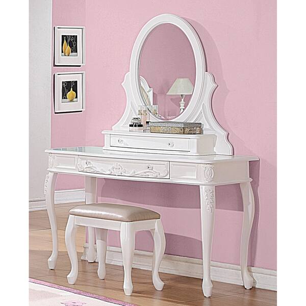 Shop Theodora White One Drawer Vanity Desk On Sale Overstock 29172815