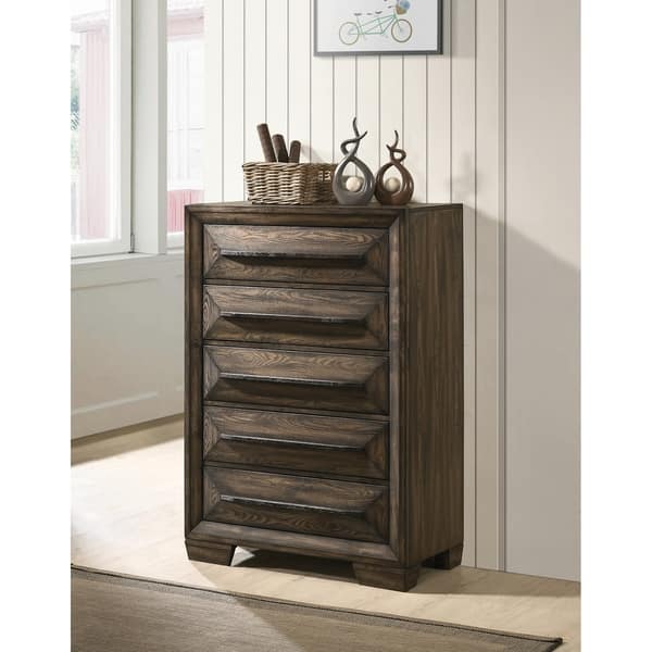 Shop Surette Rustic Chestnut 5 Drawer Chest Free Shipping Today