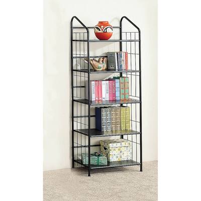 Manny Black Metal 5-shelf Bookcase