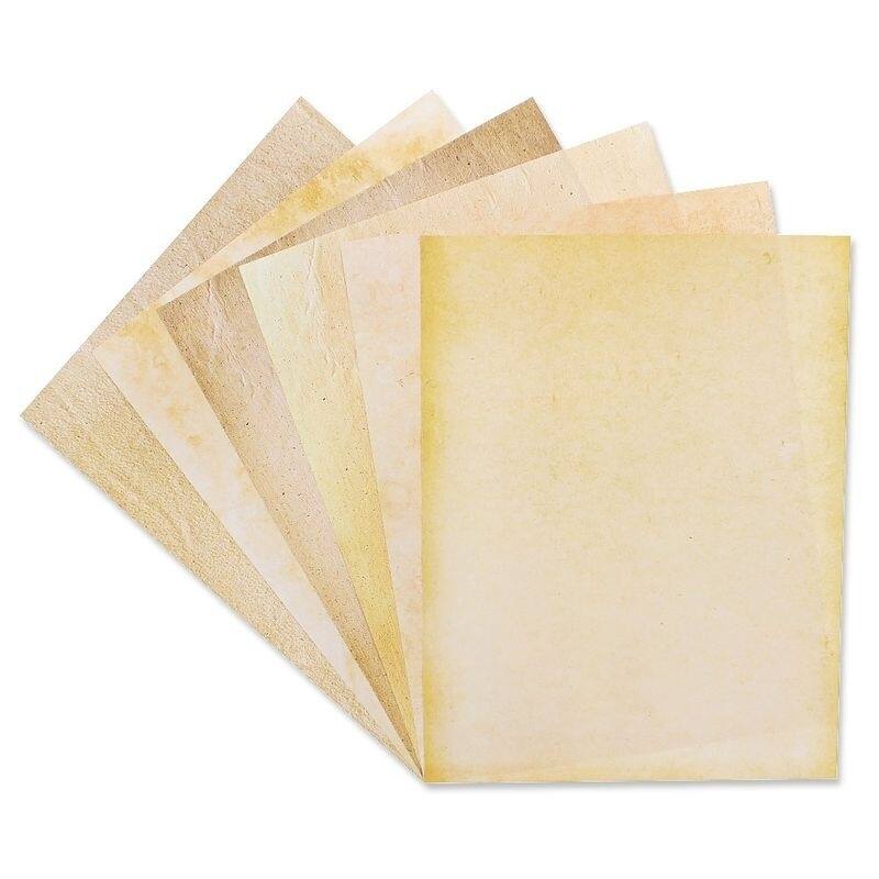 Paper Junkie 48 Sheets Aged Paper, Old Fashion Vintage Design, 8.5 x 11 Inches