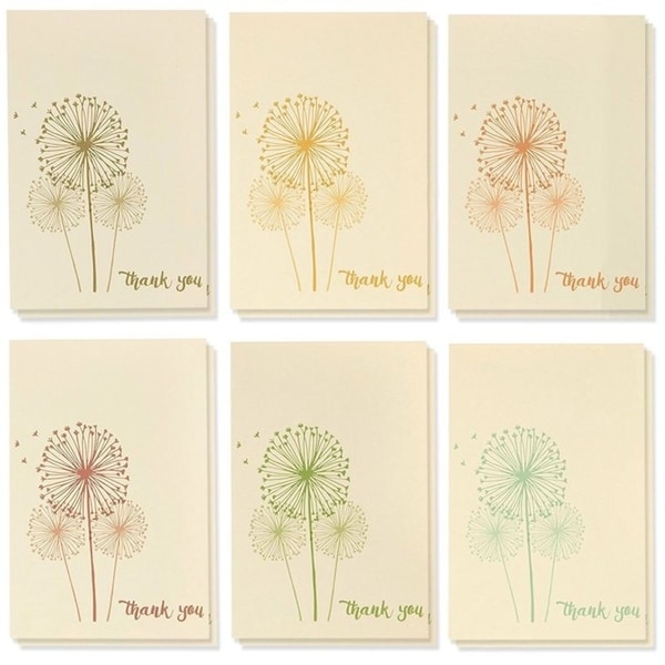 48 Pcs Thank You Cards Bulk Set, Vintage Dandelion Thank You Notes and Envelopes
