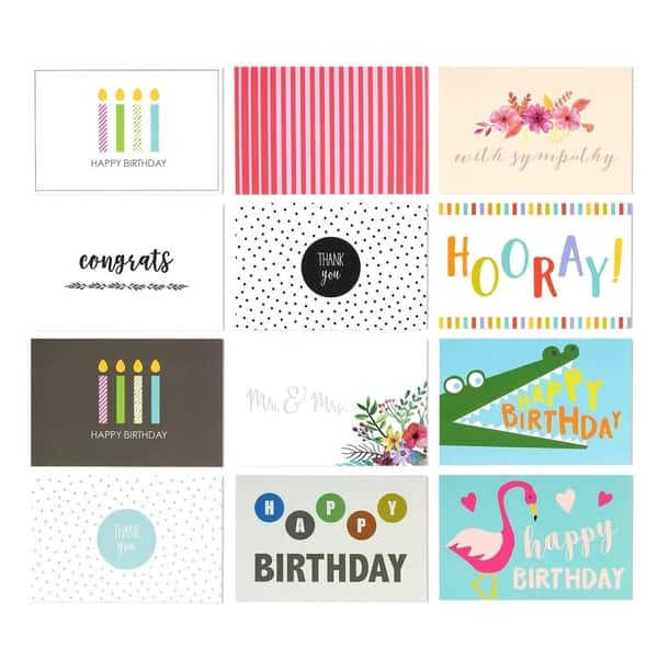 Assorted greeting cards /& envelopes with thank you and fun messages 10 packs