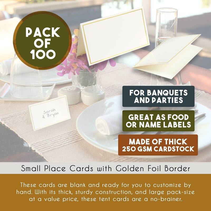 Best Paper Greetings 100 Pack Name Cards for Table Setting for Dining Tables, Restaurants, 3.5 x 2 In