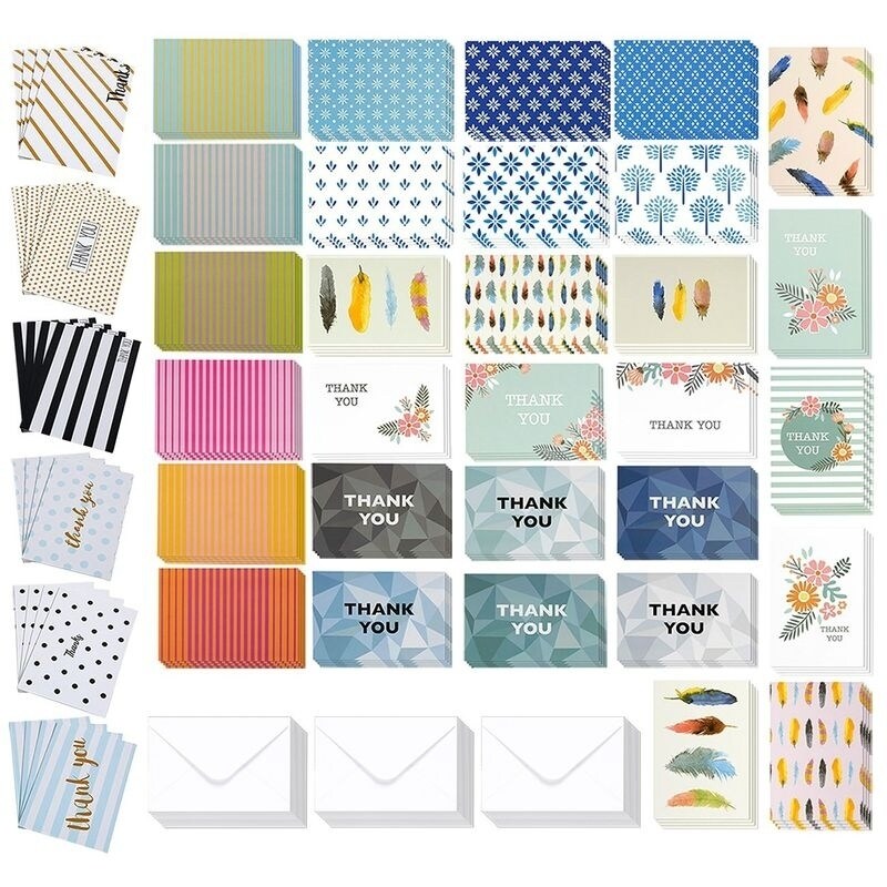 Three Sets of Vintage Thank You Notes Unused with Envelopes