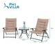 PHI VILLA Patio Padded Folding Chair 3 PCS Outdoor Indoor Adjustable Reclining Chair Patio Bistro Set with Coffee Table - Thumbnail 4