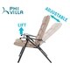PHI VILLA Patio Padded Folding Chair 3 PCS Outdoor Indoor Adjustable Reclining Chair Patio Bistro Set with Coffee Table - Thumbnail 2