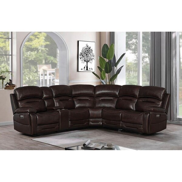 Markowitz Dark Brown 6-Piece Upholstered Power^3 Sectional