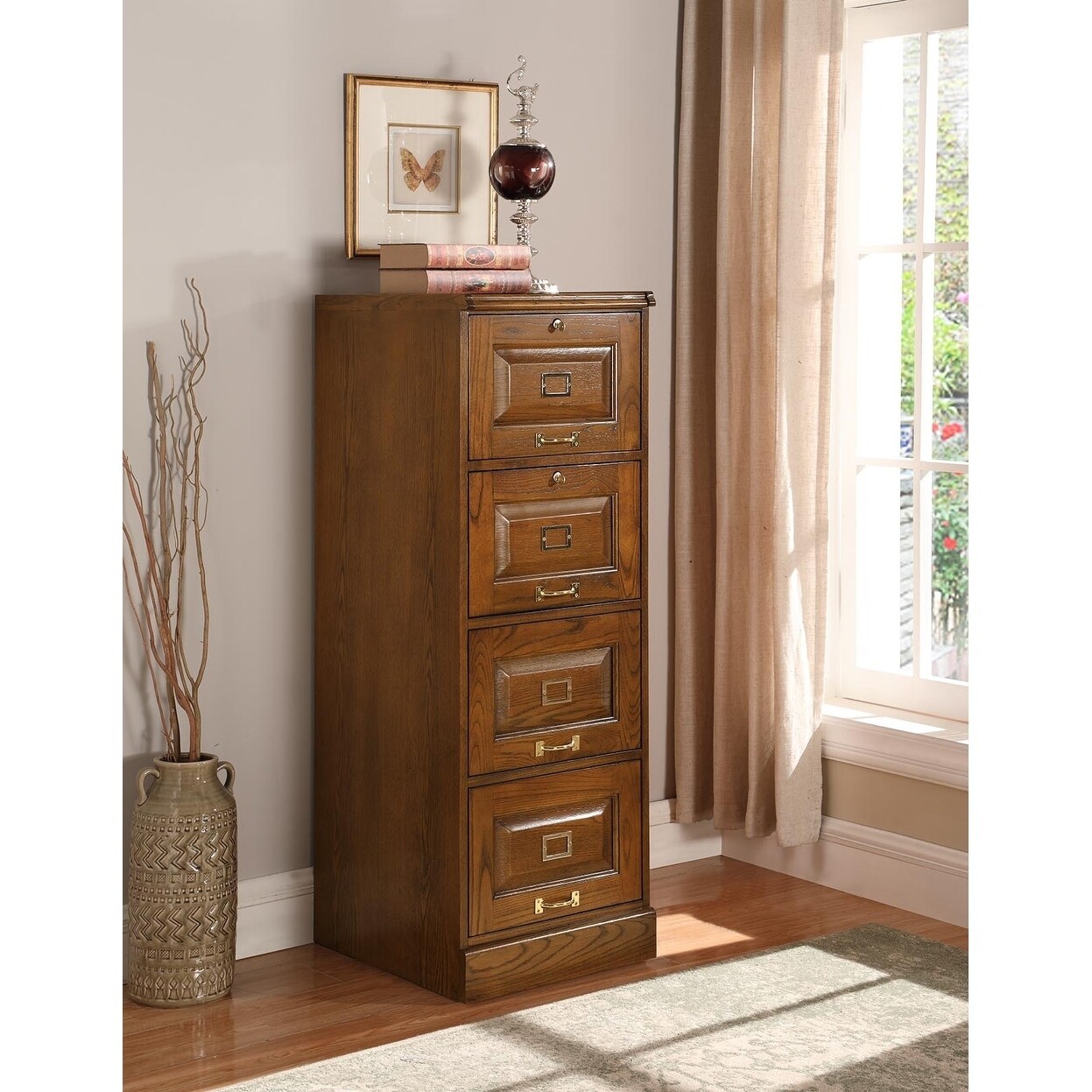 Shop Henderson Warm Honey 4 Drawer File Cabinet Overstock 29173565