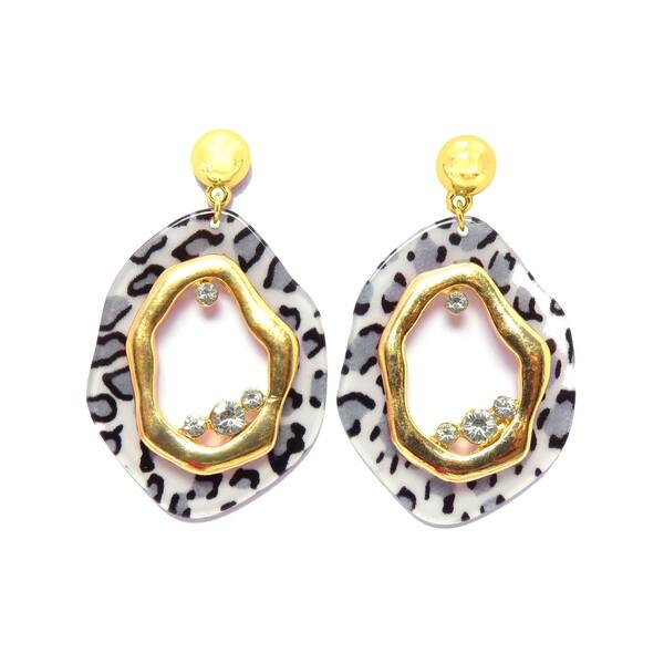 slide 1 of 2, Women's Fashion Jewelry Polygon Resin Dangle Earring Online