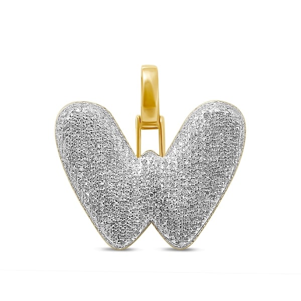 Unending Love 10K Yellow Gold 3/4ct. TDW Diamond 'W' Initial Pendant Necklace