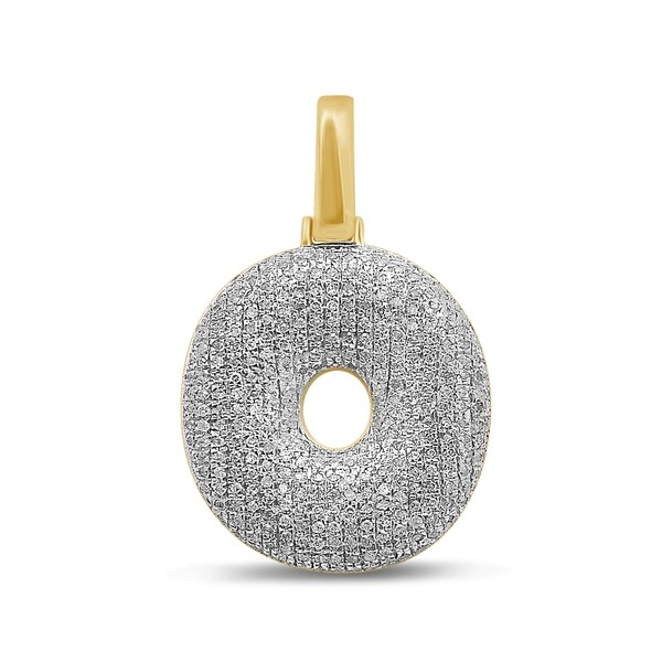 Unending Love 10K Yellow Gold 5/8ct. TDW Diamond 'O' Initial Pendant Necklace