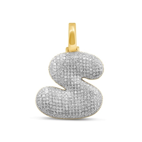 Unending Love 10K Yellow Gold 5/8ct. TDW Diamond 'S' Initial Pendant Necklace