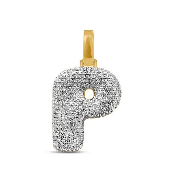 Unending Love 10K Yellow Gold 5/8ct. TDW Diamond 'P' Initial Pendant Necklace