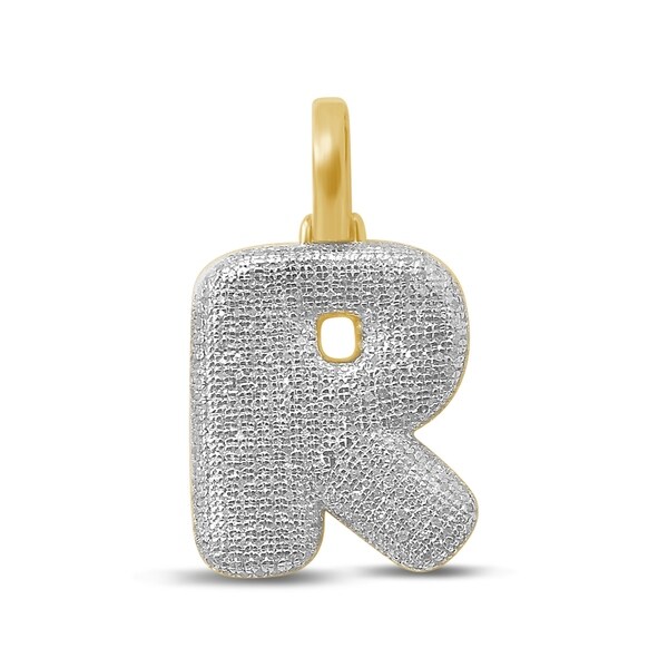 Unending Love 10K Yellow Gold 5/8ct. TDW Diamond 'R' Initial Pendant Necklace