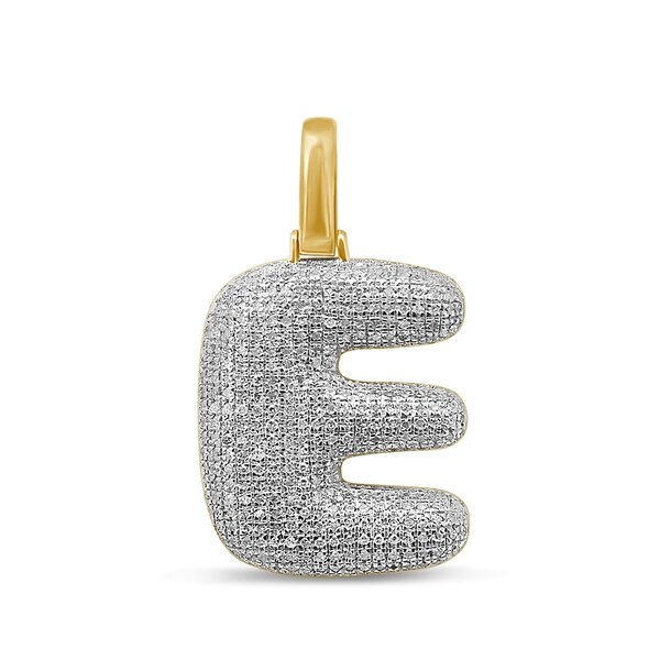 Unending Love 10K Yellow Gold 5/8ct. TDW Diamond 'E' Initial Pendant Necklace