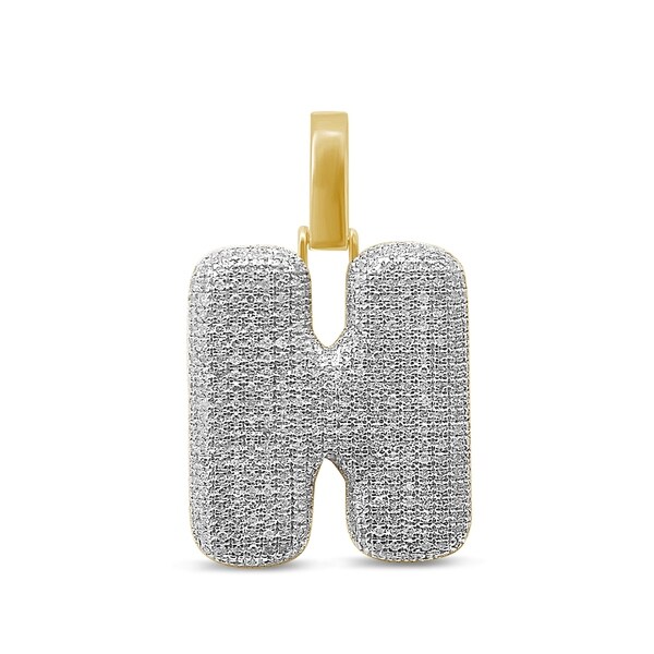 Unending Love 10K Yellow Gold 3/4ct. TDW Diamond 'H' Initial Pendant Necklace