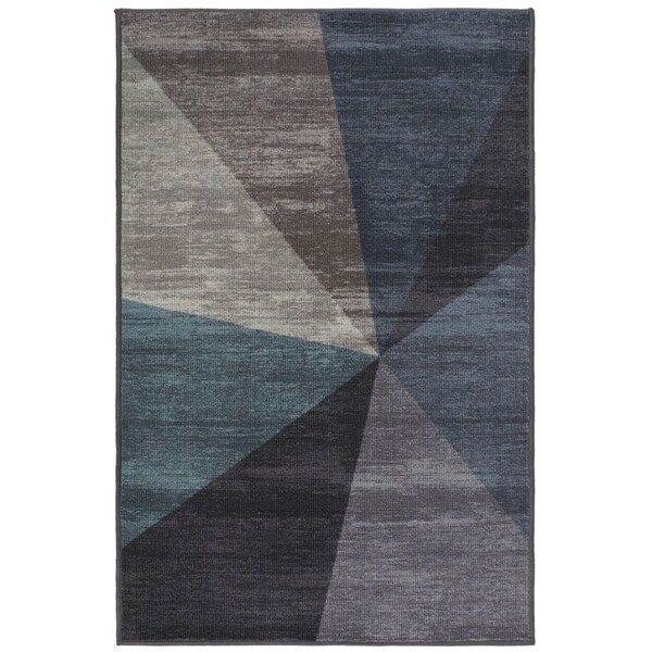 RugSmith Aqua Focus Mid-Century Geometric Area Rug, 3' x 5'