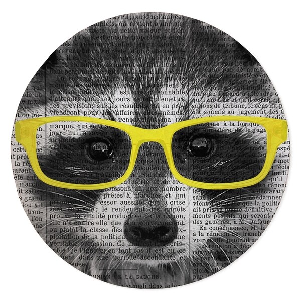 RACCOON IN YELLOW GLASSES Area Rug By Kavka Designs