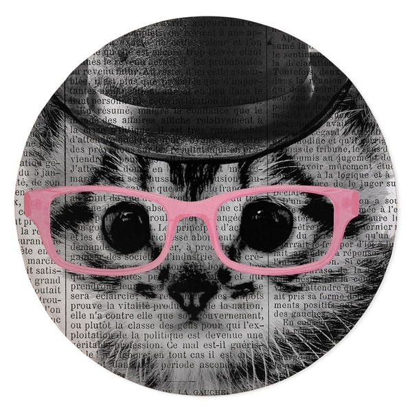 CAT IN PINK GLASSES Area Rug By Kavka Designs