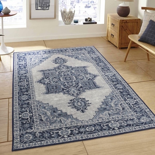 RugSmith Charcoal Denizli Distressed Vintage Inspired Area Rug, 5' x 7' - 5' x 8'/Surplus