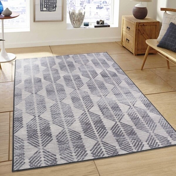 RugSmith Grey Zanzibar Distressed Transitional Area Rug, 5' x 7' - 5' x 8'/Surplus
