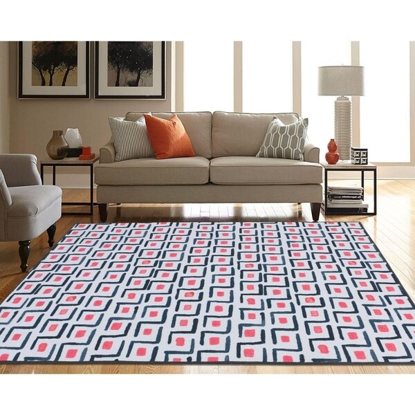 RugSmith Pink Catania Contemporary Modern Area Rug, 5' x 7' - 5' x 8'/Surplus