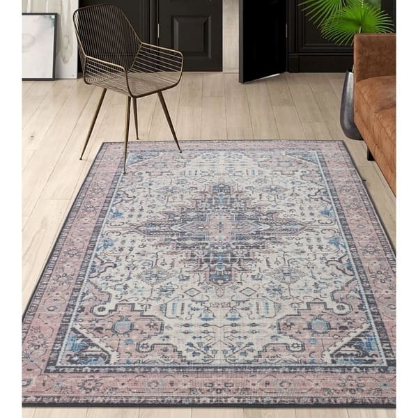 RugSmith Sand Corinth Distressed Vintage Inspired Area Rug, 5' x 7' 5