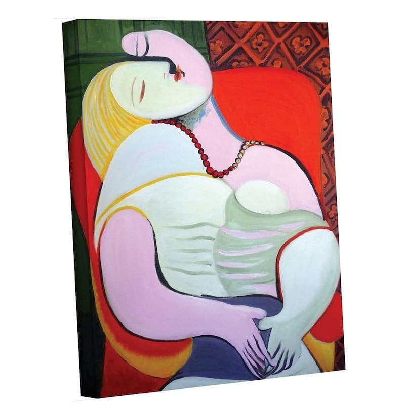 CANVAS The Dream (the Sleep) by Pablo Picasso Art Painting Reproduction - 12 x 16 - Wood - Natural - 12 x 16