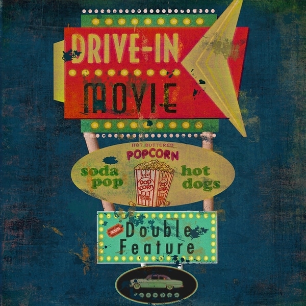 CANVAS Retro Drive in Theater by Marilu Windvand Graphic Art Painting - 18 x 18. Opens flyout.