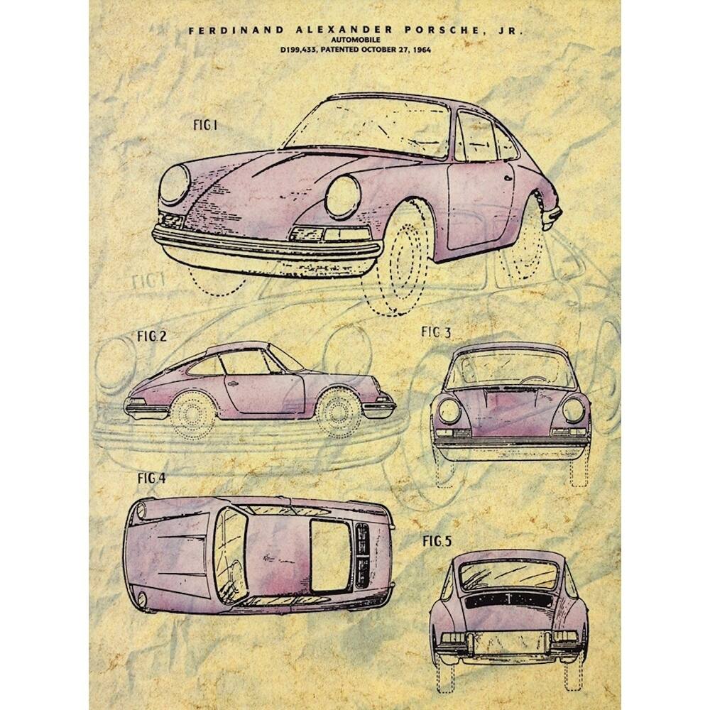CANVAS Vintage 1964 Car Porsche Automobile Vintage Advertisement Print