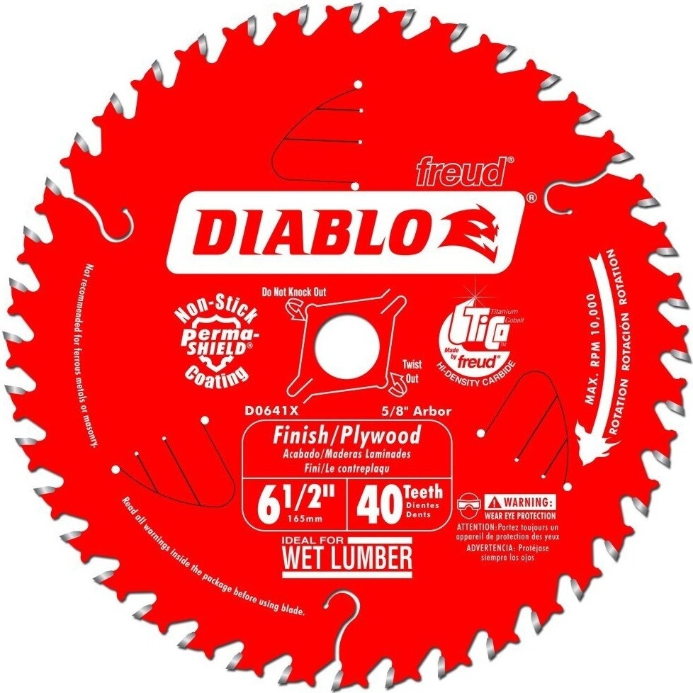 Diablo D0641X 6-1/2 by 40 Finishing Saw Blade 5/8-Inch Arbor (2 Pack) 6-1/ 2