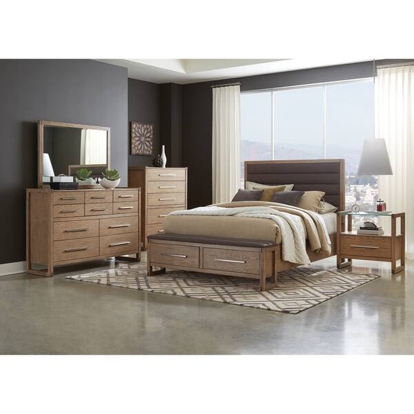 Shop Strick Bolton Ingram Grey Oak Bed With Storage Bench On